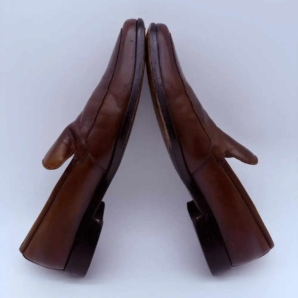 Hugo Boss Mens Brown Leather Loafers Dress Shoes Size 9.5 - Picture 8 of 12
